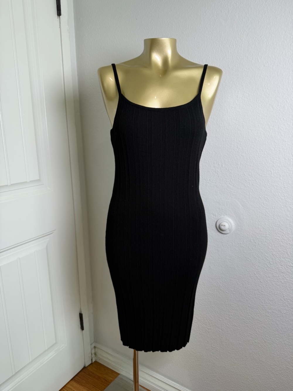 House of Hanlow 1960 Black Ribbed Dress M